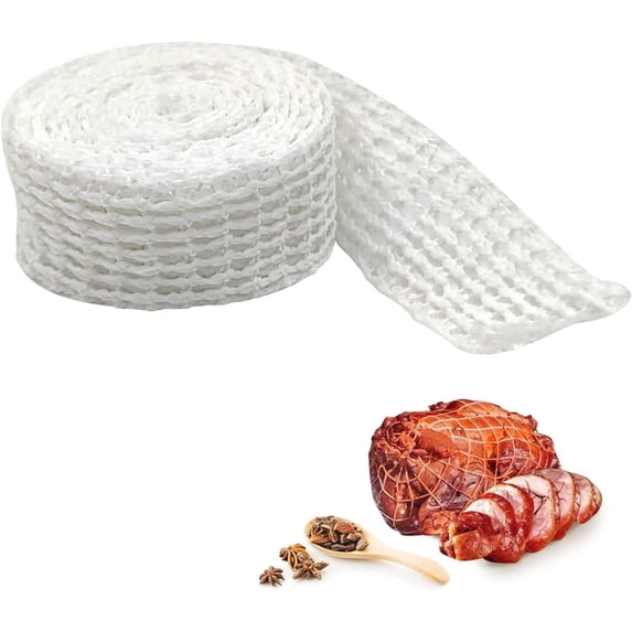 Artrylin 5m Meat Netting Roll, Size 16 Ham Sock Elastic Netting, Elastic Smoked Meat Poultry Ham Netting Meat Butcher Twine Net for Meat Cooking Meat Sausage Making