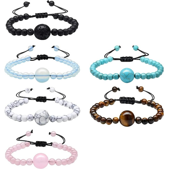 Artrylin 6 Pcs Anti Nausea Wristband Motion Sickness Bracelet Adjustable Sea Bands for Pregnancy Acupressure Seasickness Wristband Adult and Kids Size Double Rope Extra Tight (Style A)