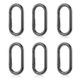 thumbnail image 1 of Duslogis 6 Pcs Carabiner Clips Locking Carabiners Aluminum Heavy Duty Chain Connector Keychain Snap Bag Hook for Climbing Outdoor Camping Fishing Hiking Securing Pet Home Hammock, Black, 1 of 7
