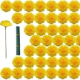 thumbnail image 1 of Duslogis 60 Pcs Marigold Flower Heads Bulk Silk Marigold Flowers Artificial for Diwali Home Decor Wreath Garland Craft Decoration Halloween Diwali Wedding Party Decor (Yellow), 1 of 7