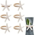 thumbnail image 1 of Duslogis 6pcs Starfish Napkin Rings, White Sea Starfish Napkin Buckle Rustic Serviette Holder for Beach Coastal Wedding Crafts Banquet Holiday Decoration Accessories (White), 1 of 7