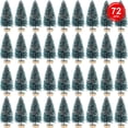 thumbnail image 1 of Duslogis 72 Pcs Mini Christmas Sisal Snow Frost Trees with Wood Base Artificial Winter Bottle Brush Tabletop Trees for Christmas Decoration and Display (Green), 1 of 7