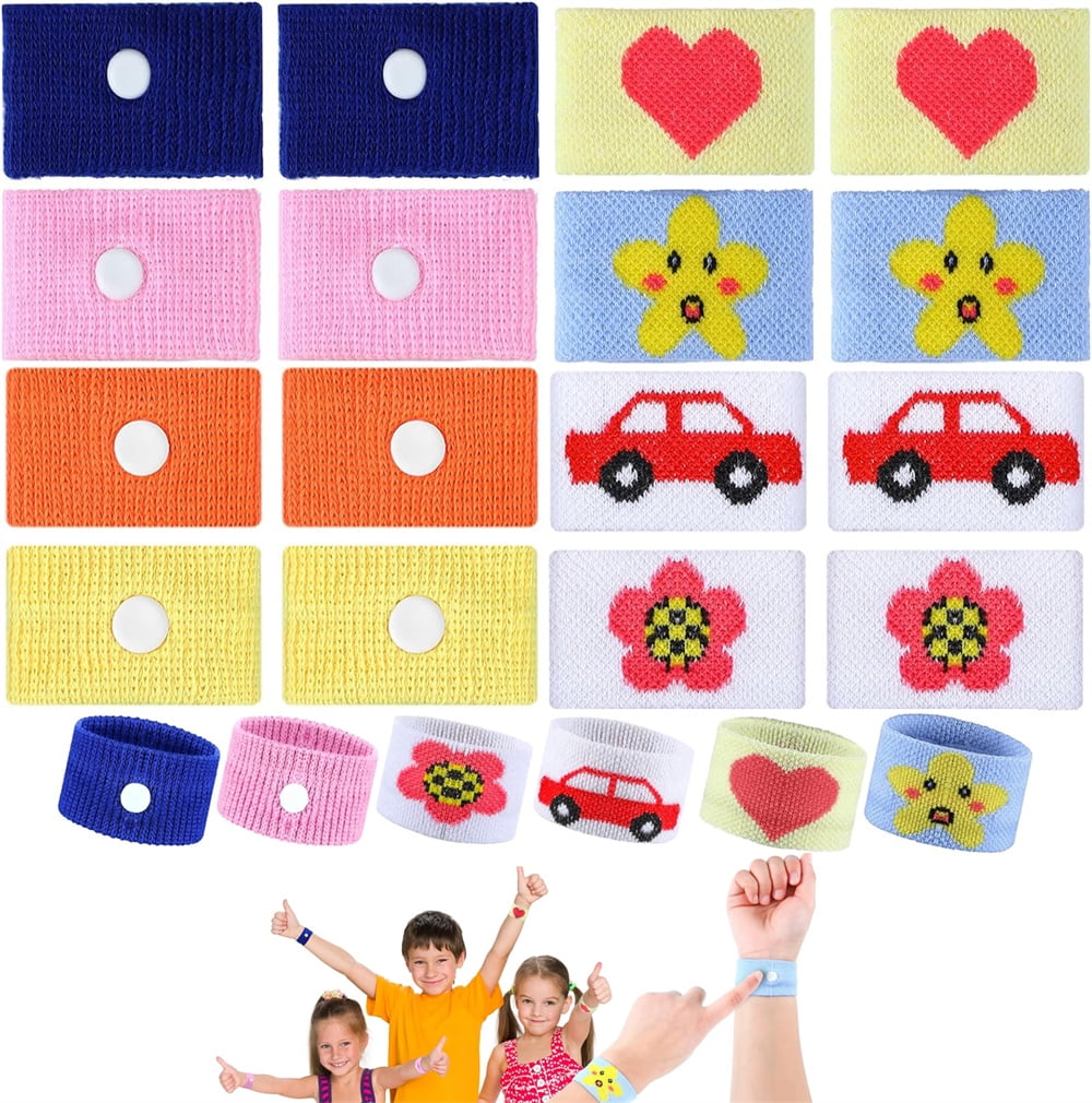 Duslogis 8 Pairs Kids Motion Sickness Bands Travel Wristbands Kids