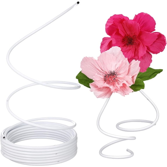 Duslogis 9.8ft Flexible Pipe Tubing Aluminum Bendable Plastic Pipe Stem for Artificial Flowers Stem, Balloon Arches, Floral Wedding Decor, DIY Crafts, Cosplay Prop (White)