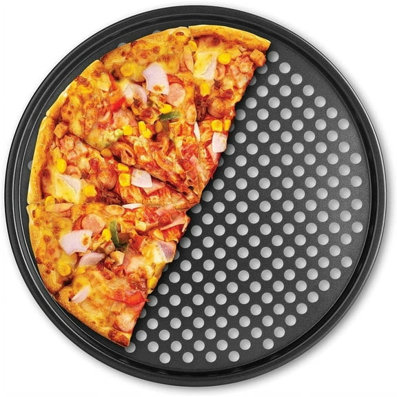 Duslogis 9 Inch Pizza Pan with Holes, Nonstick Pizza Tray for Oven, Round Perforated Carbon Steel Pizza Baking Pans Pizza Bakeware for Home Restaurant Kitchen Baking