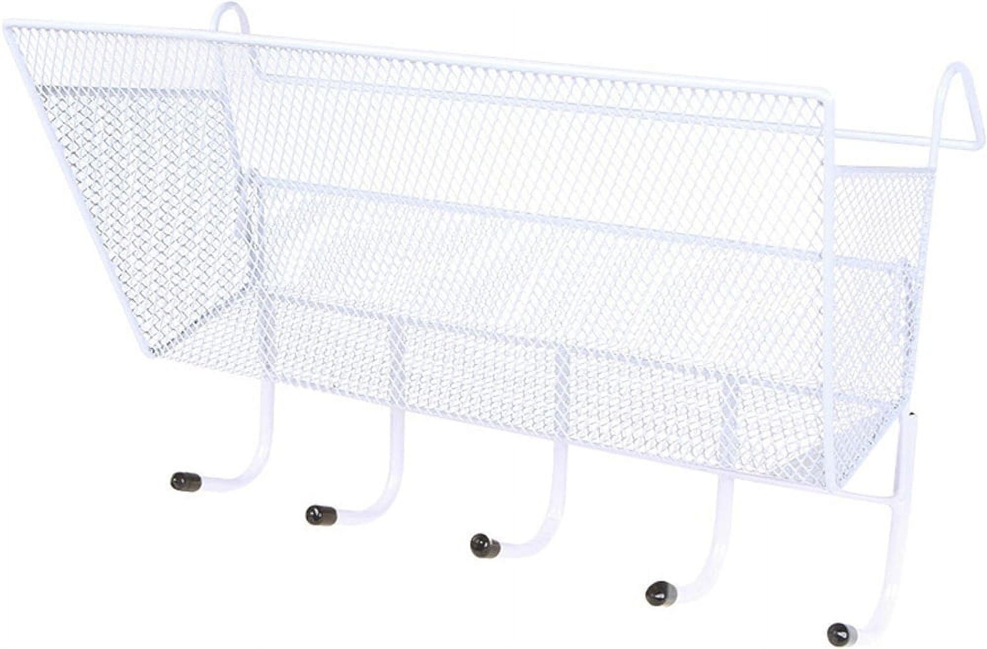 Duslogis Bedside Shelf Storage Baskets with 5 Hooks,Bedside Caddy