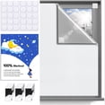 thumbnail image 1 of Duslogis Blackout Curtains for Bedroom 40" x 58", Portable Window Blackout Blinds No Drill Room Darkening 100% Blackout Shades Temporary Blackout Window Cover for Travel RV (White-Silver), 1 of 7