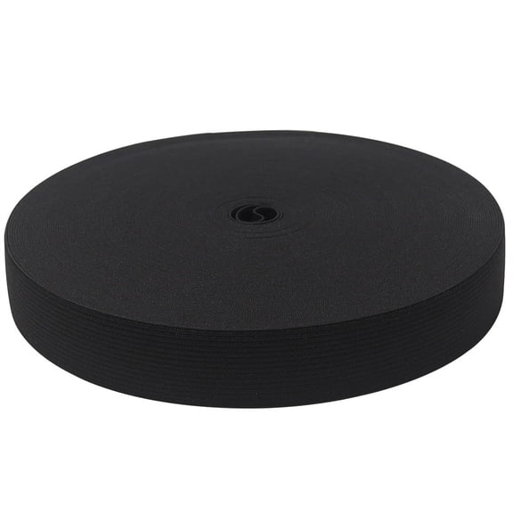 Duslogis Elastic Band for Sewing, 1 Inch 41Yard Elastic for Sewing Elastic Straps Wig Band Edge Band Knit Spool Sewing Band for Waistbands Pants Clothes & Lace Front Wigs (Black)