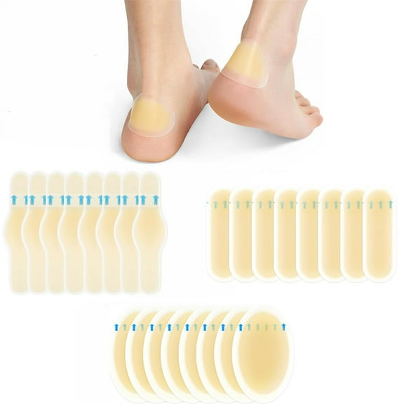 Duslogis Gel Blister Cushions Hydrocolloid Bandages, 24 Pack Blister Bandages for Feet, Water Resistant & Breathable for Prevention & Recovery
