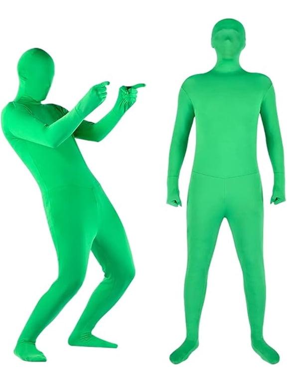Green Screen Suit,Full Body Photography Chromakey Green Bodysuit Stretch Unisex for Special Effect Festival Cosplay