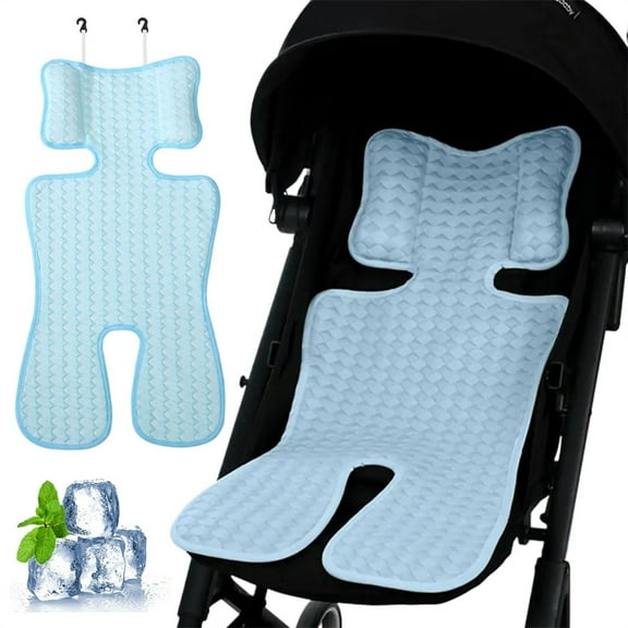 Duslogis Infant Stroller Seat Cooling Pads Baby Car Seat Cooler Pad Summer Ice Cushion Universal Car Seat Ice-Silk Liners (Blue, 70 * 35cm / 27.56 * 13.78inches)
