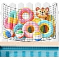 thumbnail image 1 of Duslogis Large Pool Float/Toy Storage Net with 20 Hooks and Storage Bag,Hanging Pool Float Holder Poolside Storage Mesh Net for Pool Floats,Swim Rings,Balls,Inflatable Toys, 82.7 x 59 inches, 1 of 5