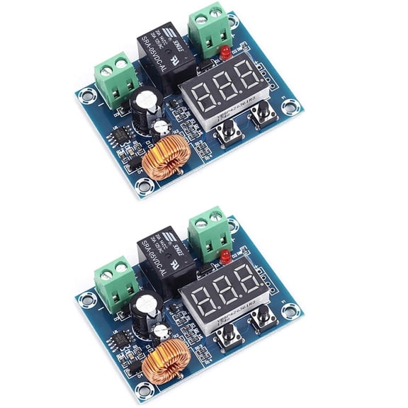 Duslogis Low Voltage Cutoff Module, 12V-36V DC Voltage Protection Module Digital Low Voltage Protector Disconnect Switch Over Discharge Protection Module (2 Pack)
