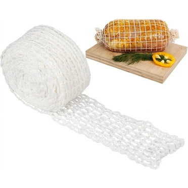 Duslogis Meat Netting Roll Size 16, 16.4 Ft Elastic Cotton Sausage Netting, Butcher Netting for Meat, Ham Netting for Smoking, Kitchen Twine for Meat Poultry Ham Sausage Making