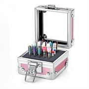 Artrylin Nail Drill Bit Holder Box Organizer, 25 Holes Container Case Professional Nail File Bits Nail Art Polishing Heads Grinding Drill Bit Displayer Storage Box (Pink)
