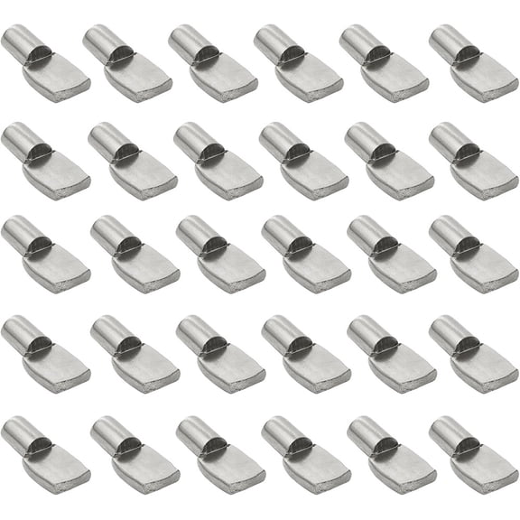 Duslogis Nickel Plated 5mm Shelf Support Kit - 7mm50Pcs Spoon Shape Cabinet Furniture Shelf Support Pegs Perfect for Cabinet & Entertainment Center Holes