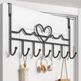 thumbnail image 1 of Duslogis over Door Hanger, Metal over The Door Hook Rack with 7 Hooks for Hanging Towel Robe Coat Bathroom Bedroom Black, 1 of 6