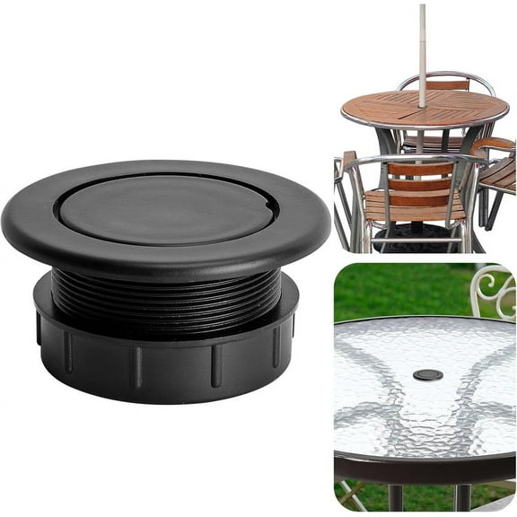Duslogis Patio Table Umbrella Hole Ring Plug Cap Set, Outdoor Parasol Table Hole Cover Insert Thicker Patio Table Hole Plug Ring for Outdoor, Patio, Yard, Garden, Camping, Pool (Black)