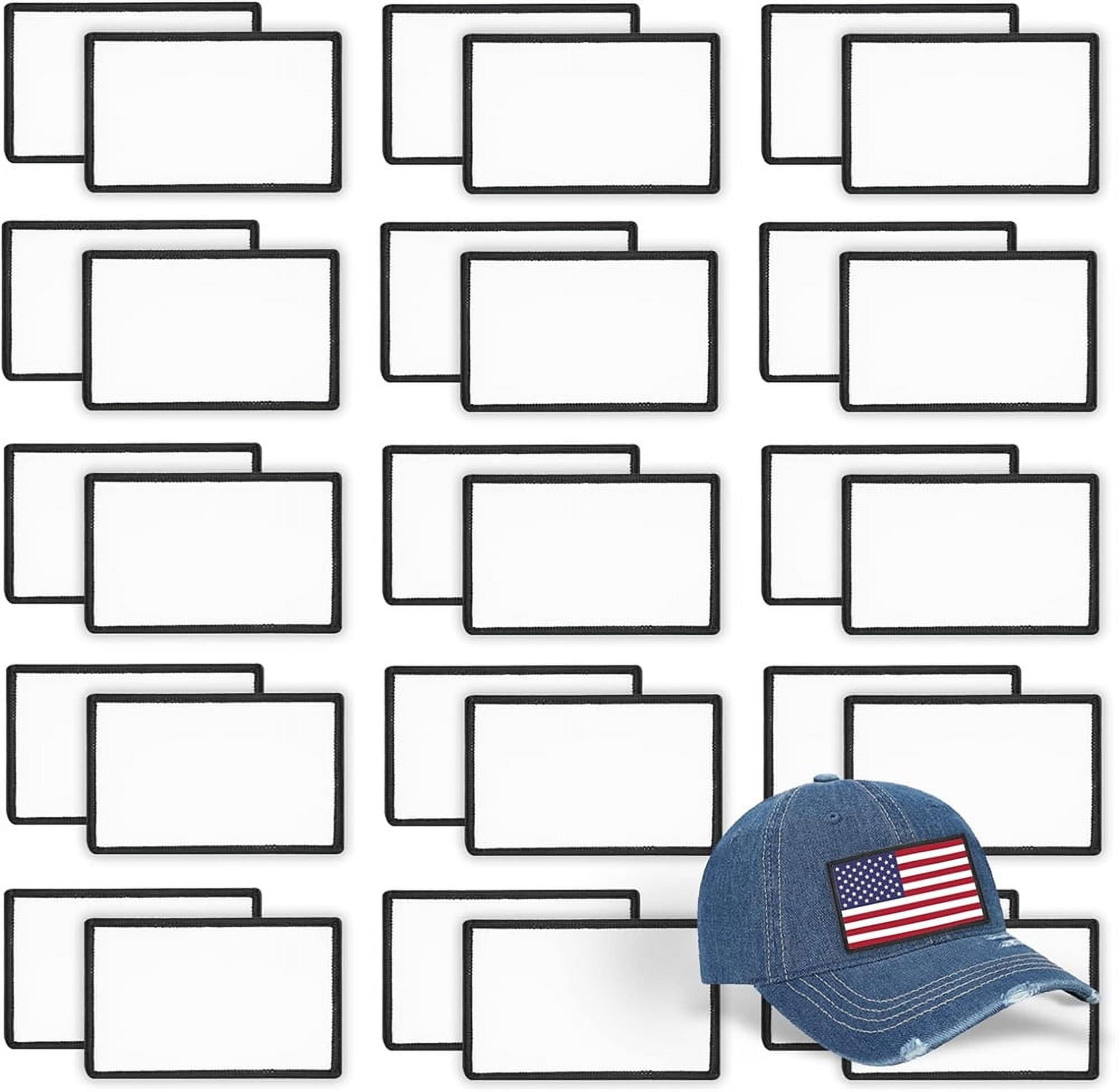 Duslogis Rectangle 60 PCS Sublimation Patch Blanks Fabric Iron on