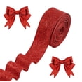 thumbnail image 1 of Duslogis Red Glitter Wired Ribbon,Red with Metallic Edge,Christmas Ribbon for Wreath, ChritmasTree Decoration, Gift Wrapping,Home Decor, 2.5 Inch x 10 Yards, 1 of 7