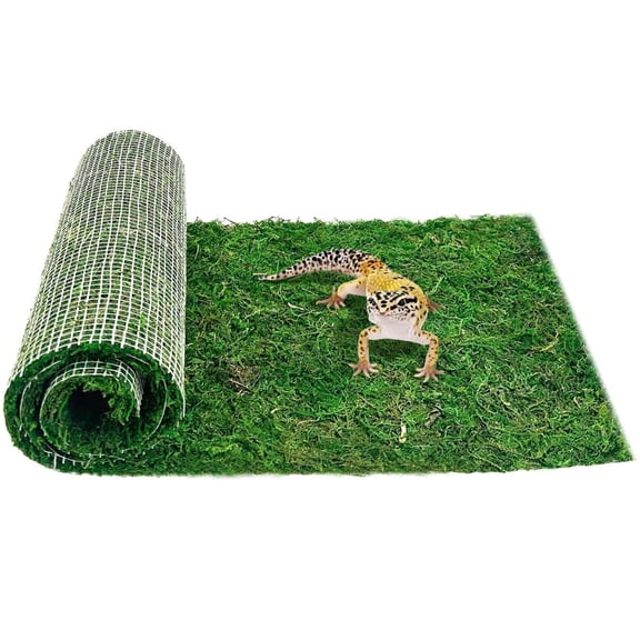 Duslogis Reptile Carpet Cuttable Terrarium Mat Artificial Moss Reptile Liner Green Substrate Flooring Bearded Dragon Tank Accessories for Leopard Gecko Lizard Snake Tortoise (11.8" x 39.3")