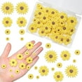 thumbnail image 1 of Duslogis Resin Sunflower for Craft,50 Pcs Small Flatback Yellow Decorative Daisy Flowers for Scrapbook Embellishment,DIY and Sunflower Party Decorations-No Hole (Yellow), 1 of 7