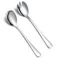 thumbnail image 1 of Duslogis Salad Servers Salad Spoons and Fork Set Stainless Steel Serving Utensils for Salad Gravies or Pasta Silver, 1 of 7