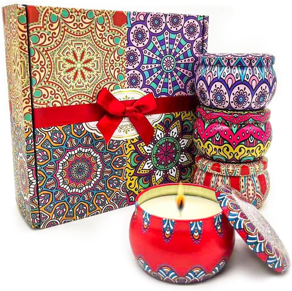 Duslogis Scented Candles Gifts Set for Women,4 Pack Scented Candles 12H Burning,Women Gifts,Aromatherapy Candles for Home Scented for Yoga, Bath Spa,Meditation, Aromatherapy,Stress Relief