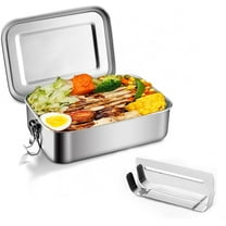 Duslogis Stainless Steel Bento Box, Medium 850ml Metal Bento Lunch Box Container, 28oz Leak-Proof Lunch Container with Lids and Removable Dividers, Reusable Meal Storage for Picnic Travel Work