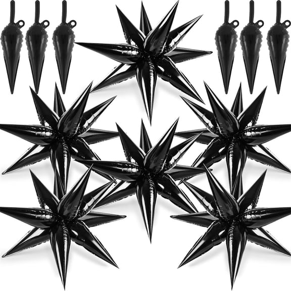 Duslogis Star Balloons 100Pcs Black Balloon 12 Spike Foil Balloons Mylar Cone Balloon Magic Party Decorations Backdrops for Halloween Graduation Birthday Wedding Anniversary Retirement