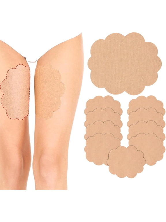 Thigh Inner Anti Chafing Stickers, 10 Pcs Breathable Chafe Protection Tape, Elastic Cotton Self Adhesive Thigh Patch, Disposable Body Anti Friction Pad for Women, Flower Shaped