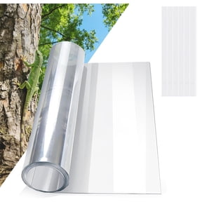 Duslogis Tree Trunk Protector Guard 16 x 48 inch PET Plastic Iguana Tree Wrap for Iguana Prevention, DIY Plant Greenhouse Enclosure with Waterproof Double-Sided Tape