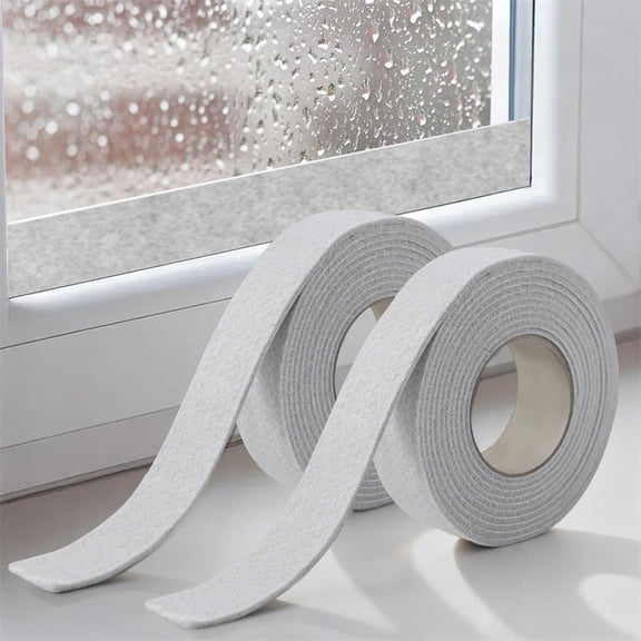 Duslogis Window Glass Water Absorbent Sticker, Window Condensation Absorber, Anti Condensation Sticker for Windows, Felt Cotton Window Tape, Absorb Water and Prevent Condensation, (2pcs Beige)