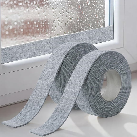Duslogis Window Glass Water Absorbent Sticker, Window Condensation Absorber, Anti Condensation Sticker for Windows, Felt Cotton Window Tape, Absorb Water and Prevent Condensation, (2pcs Gray)