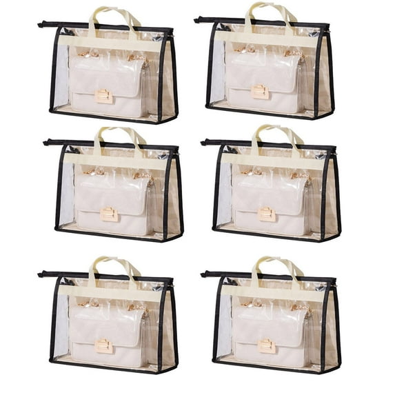 Dust Bags for Handbags -XL Size Clear Dust Bags for Handbags Dust Bags with Zipper and Handles Bag Storage for Handbags Purse, Handbag Storage
