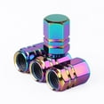 thumbnail image 1 of Dust Caps Blue Metal Pack of 4 Quality Alloy Tyre Valve Covers, 1 of 9