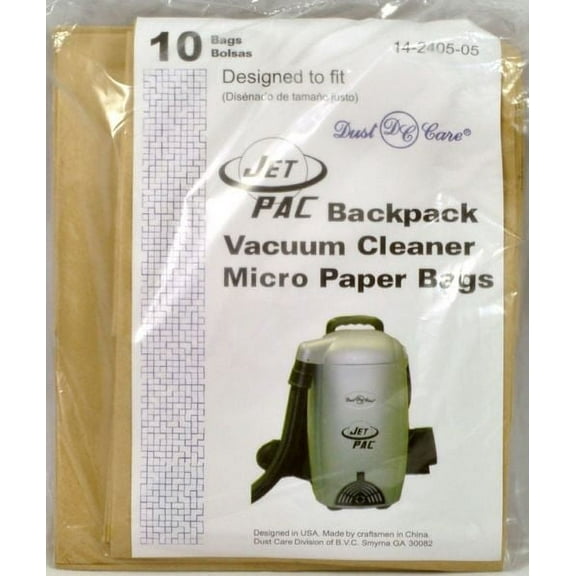 Dust Care Jet Pac Back Pack Bags 10 Pk - 401007, 14-2403-02, 14-2405-05