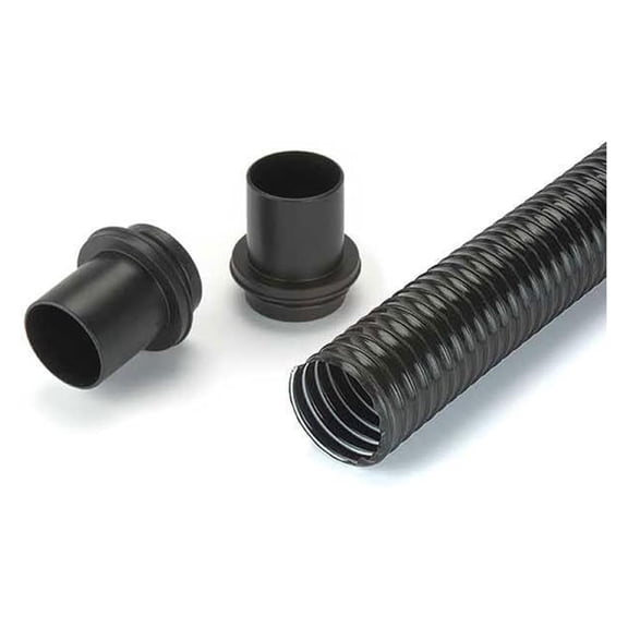 Dust Collection Hose 2-1/2 x 10 ft with Fittings - Woodcraft Replacement Vacuum Hose - Flexible PVC for Workshop Tools - Heavy Duty Dust Extractor Accessories