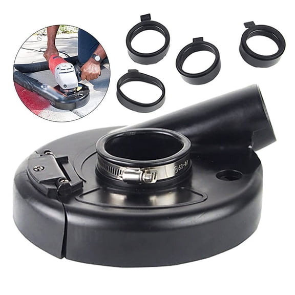 Dust Cover for Angle Grinder, 7 Inch Angle Grinder Dust Shroud, Universal Dust Collection Cover, Fits Most 15A Grinders, Rubber and Plastic Construction, for Workshop, DIY, Safety