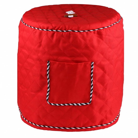 Dust Cover Compatible with 6 Quart Instant Pot, Cloth Cover with Pockets Fits Instant Pot (6 Quart)  red Quilted Fabric (Medium)