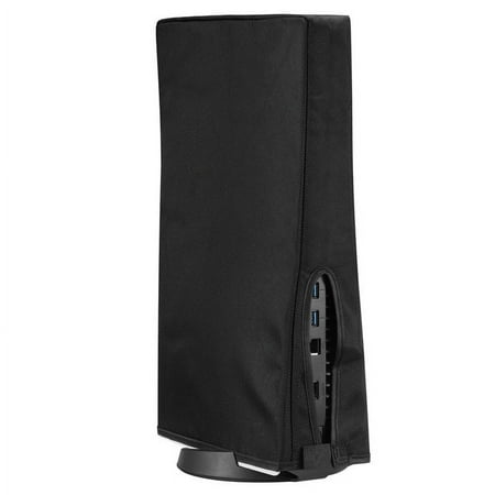 Dust Cover for PS5 Cover With Cable Port Opening/Hidden Buckle/Elastic Fabric for Playstation 5 Disc & Digital Edition, Waterproof Anti-Scratch Cover, Black