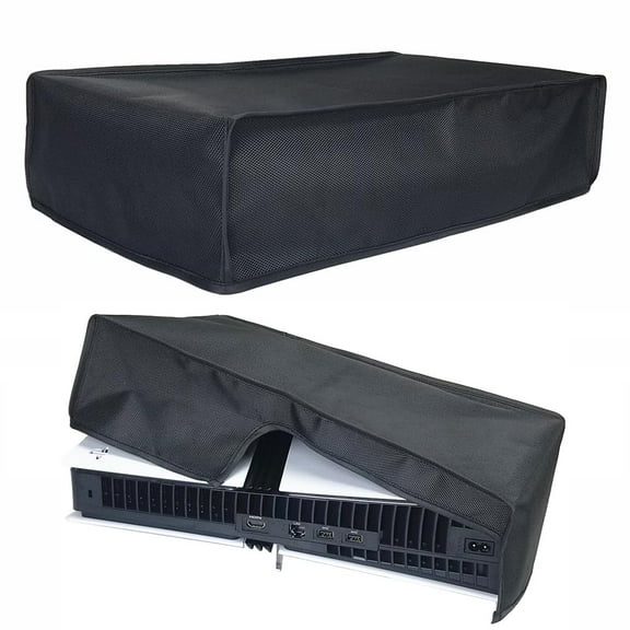Dust Cover for PS5 Pro Console, Horizontal Dust Cover Anti-Scratch Waterproof Dust Case Sleeve for PlayStation 5 Pro Disc/Digital Edition Accessories (Black with Black Trim)