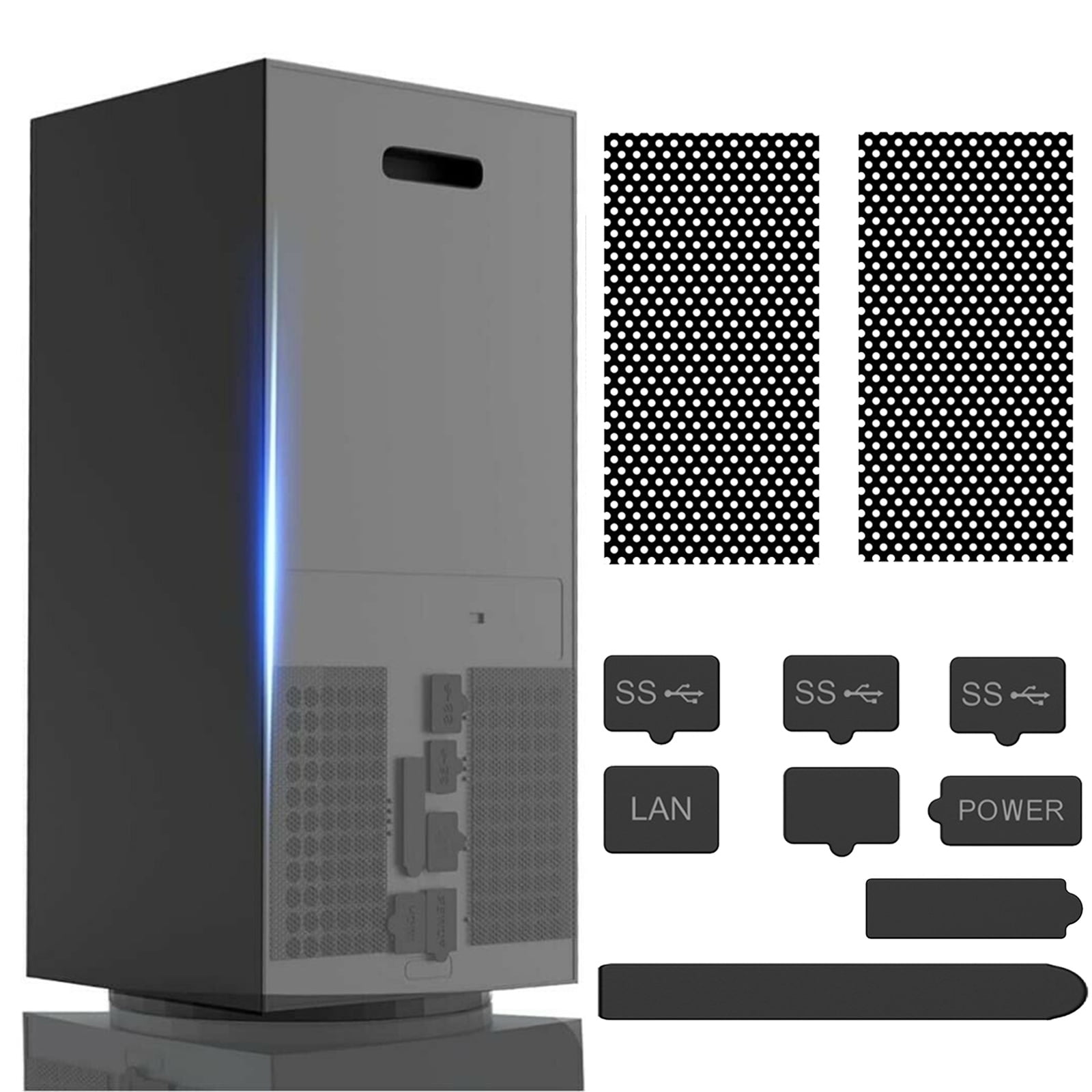 Dust Cover Set Fit for Xbox Series X Console, TSV Vent Dust Filter Cover,  Top Case Dust Proof Filter Cover for Xbox Series X Accessories, 2 PVC Dust