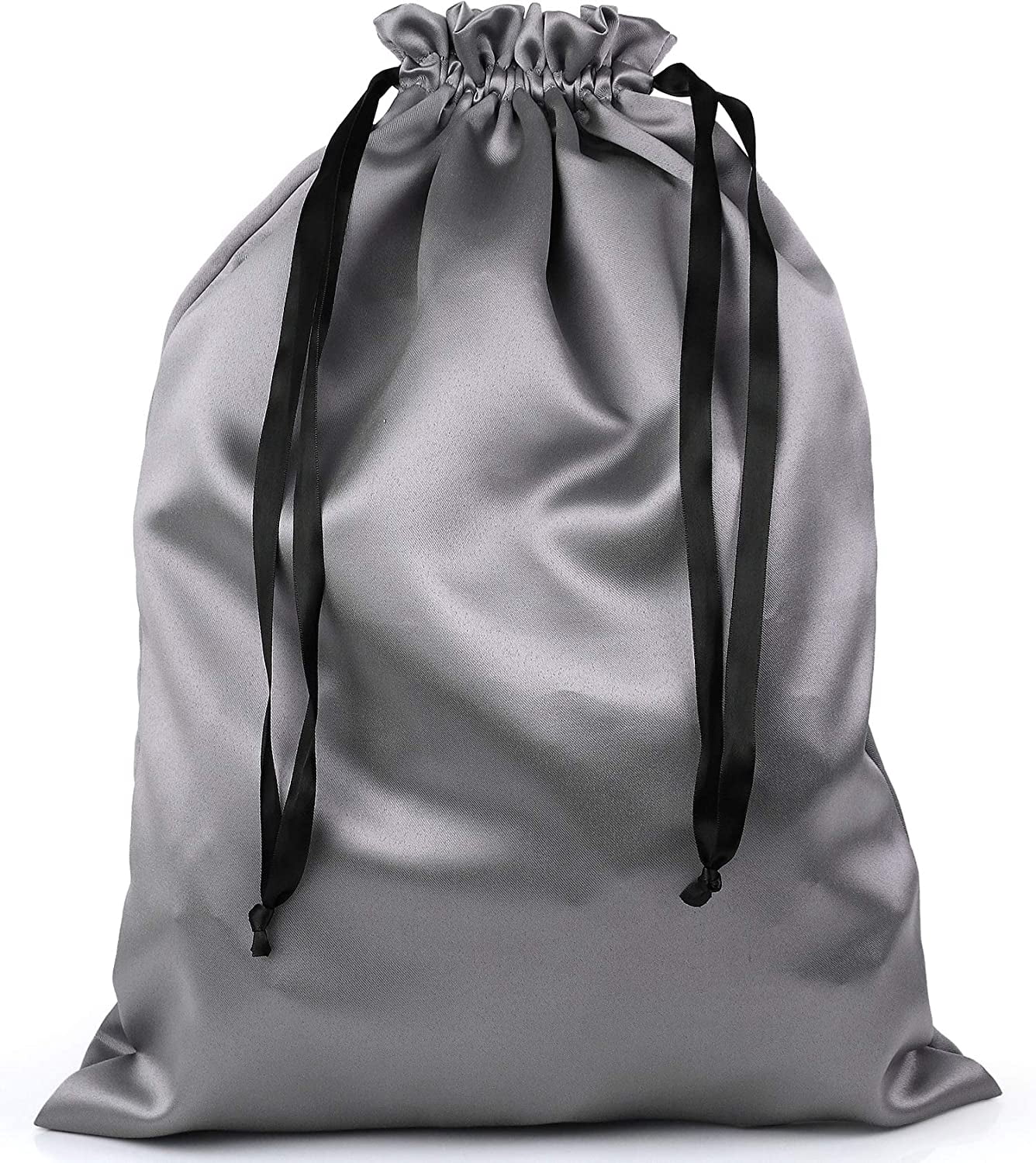 Dust Cover Storage Bags Thick Silk Cloth Pouch with Drawstring For Luxuries Handbags Tote Purses Shoes Boots, Silver (12.6 x 15.7 in)