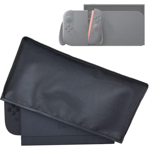 Dust Cover for Switch 2 2025 Charging Dock, Protective case with Soft Lining Oxford Nylon Fabric dustproof drip-Proof Charging or Screen Casting Connection (Black)