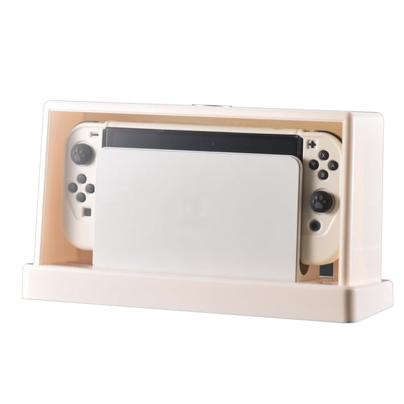 Dust Cover and Display Stand for Nintendo Switch/OLED - Showcase and SD Card Storage Display Box Base-White