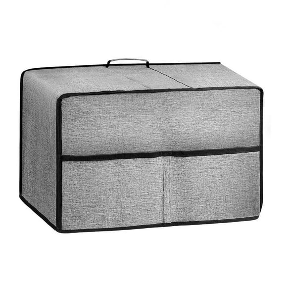 Dust Cover for Microwave Oven, Microwave Oven Cloth Cover with Front Pocket,Gray