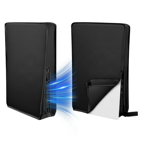 Dust Cover Compatible with PS5 Slim/ Playstation 5 Slim Disc & Digital Edition, Waterproof Anti-Scratch-Black