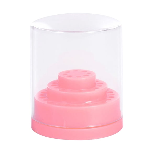 Dust Cuticle Clean Bits Holder Organizer Container with Cover Manicure Tools 48 Holes