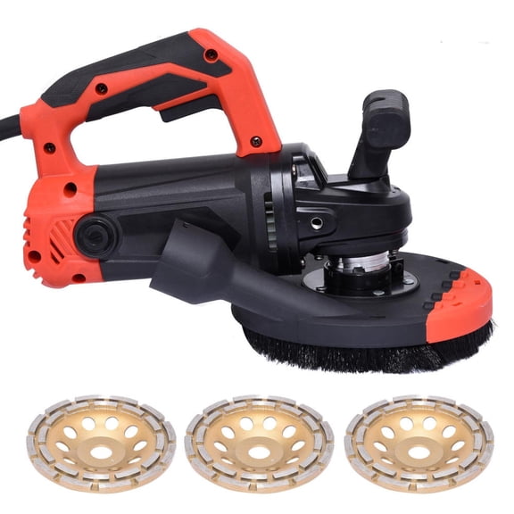 Dust-Free Concrete Grinder – 7-Inch Wheel with Adjustable Shroud for Walls, Floors, and Ceiling Sanding (B)